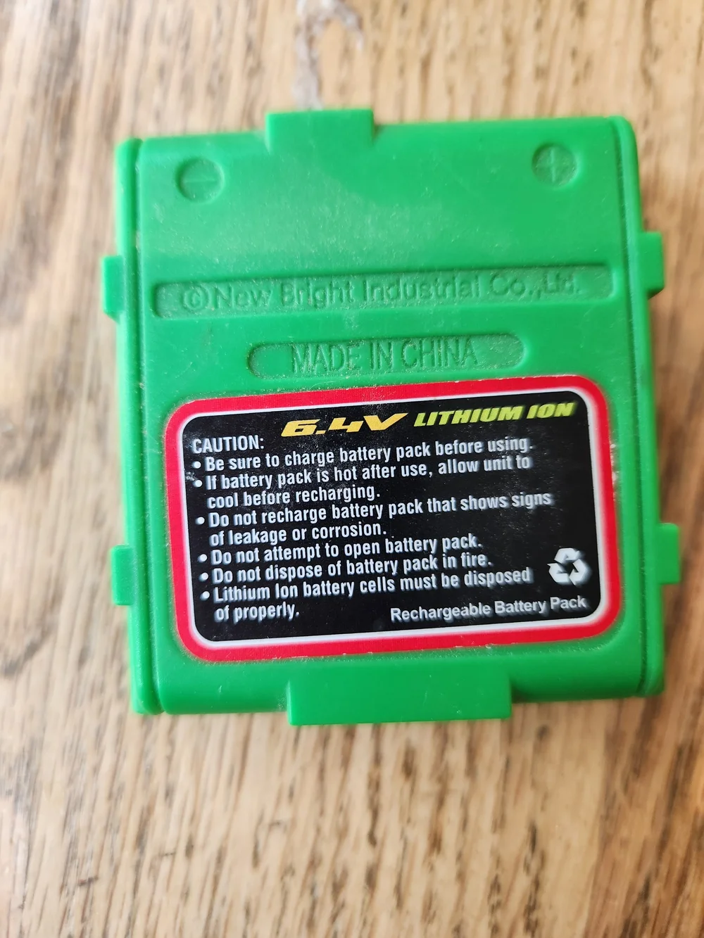 6.4V Lithium Ion Battery Pack - Green